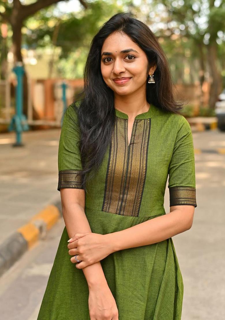 Green Printed Blended Kurti