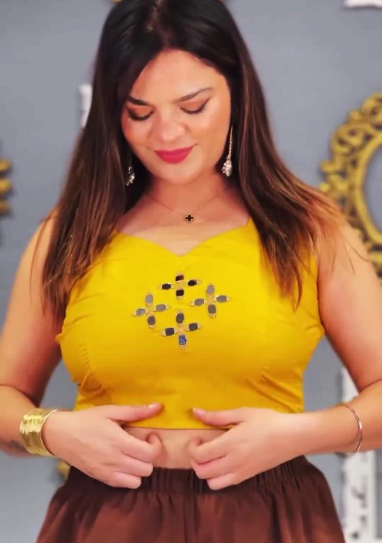 Multicolour Embroidery Sequence Faux Georgette Palazzo Set - Indya