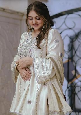 Multicolour Embroidery Sequence Faux Georgette Salwar Kameez