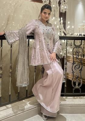 Multicolour Embroidery Sequence Faux Georgette Salwar Kameez