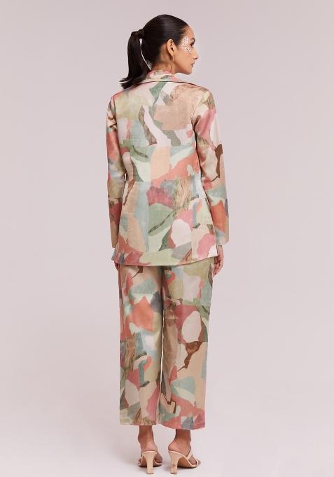 Multicolor Embroidered Blended Co Ord Set