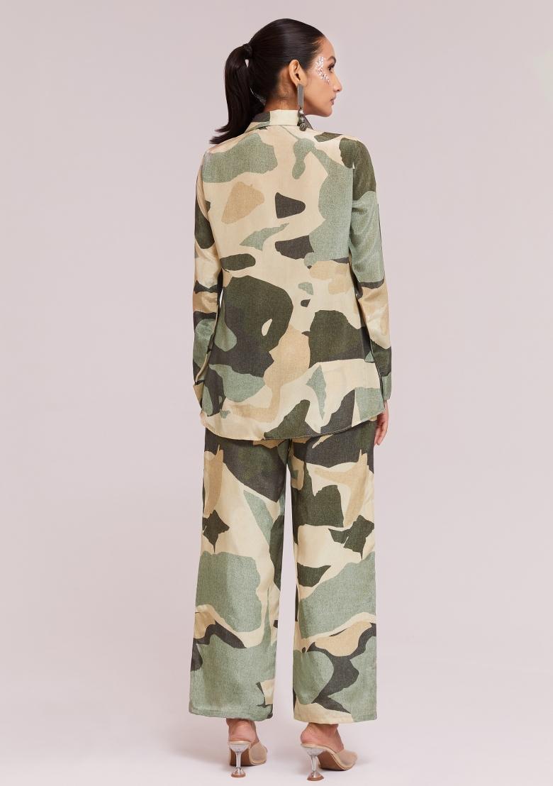 Multicolor Embroidered Blended Co Ord Set