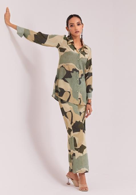 Multicolor Embroidered Blended Co Ord Set