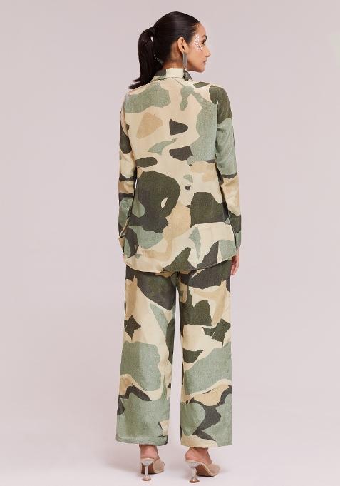 Multicolor Embroidered Blended Co Ord Set