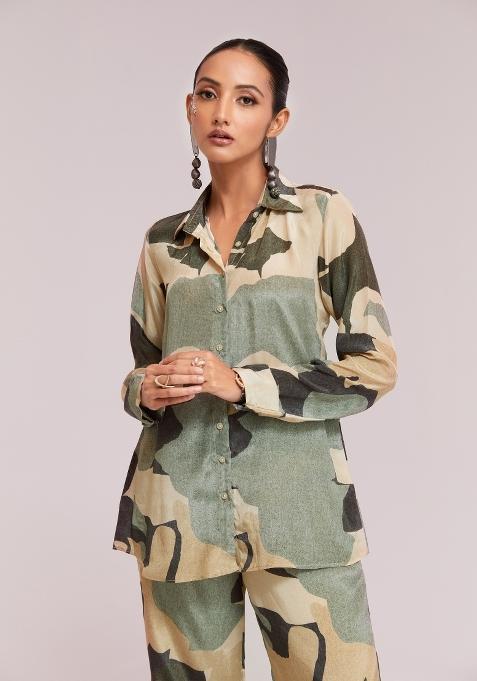 Multicolor Embroidered Blended Co Ord Set