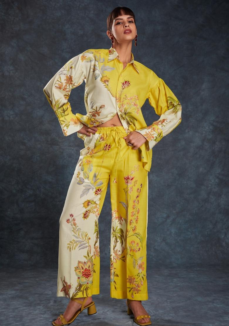 Multicolor Embroidered Blended Co Ord Set