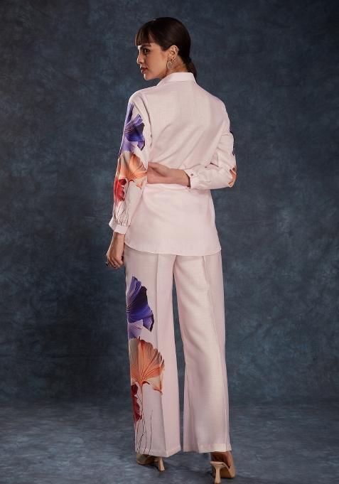 Light Pink Embroidered Blended Co Ord Set