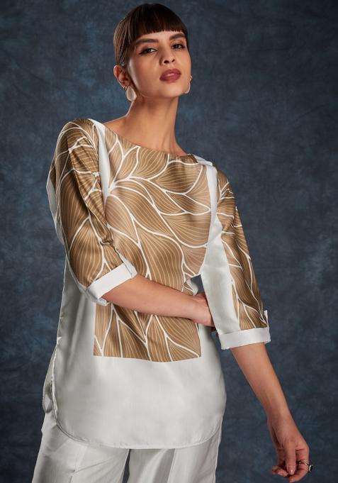 White Embroidered Blended Co Ord Set