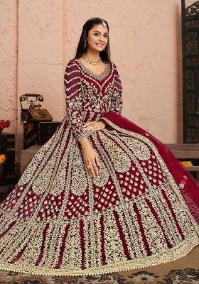 Pink Embroidered Net Salwar Kameez