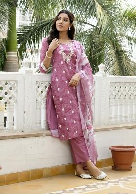 Magenta Dori Work Linen Suit Set