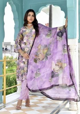 Purple Gota Patti Tissue Suit Set