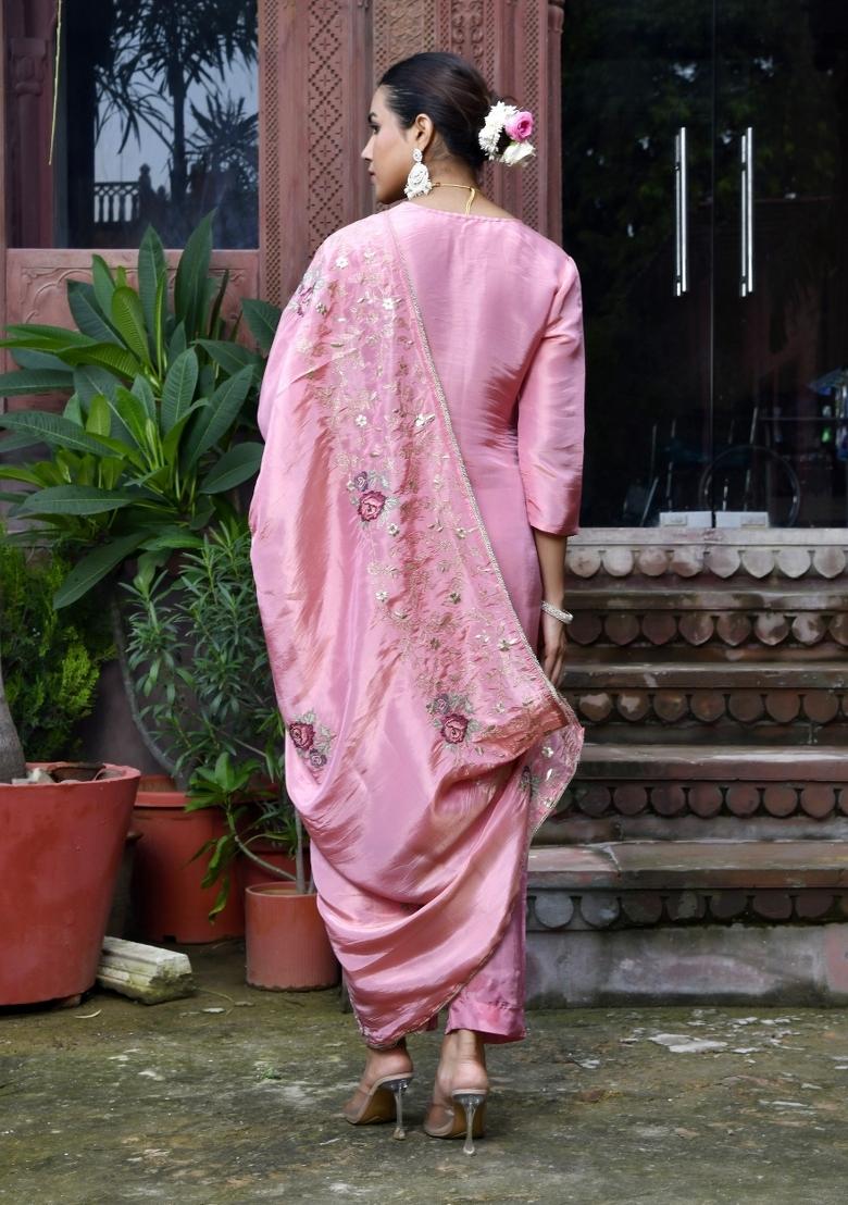 Pink Thread Work Tissue Suit Set