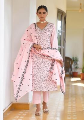 Candy Thread Work Cotton Suit Set