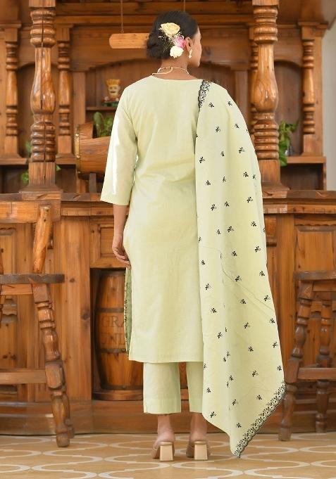 Pista Thread Work Cotton Suit Set