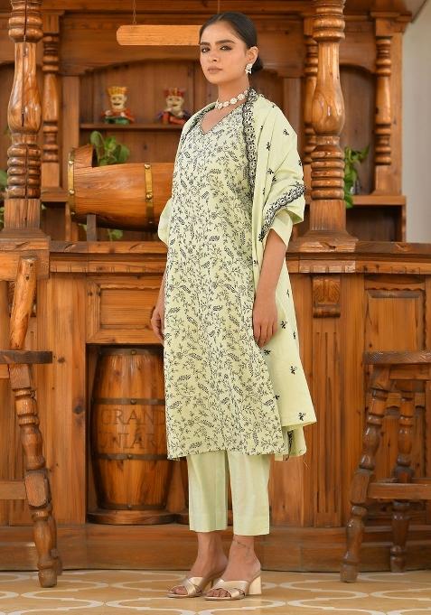 Pista Thread Work Cotton Suit Set