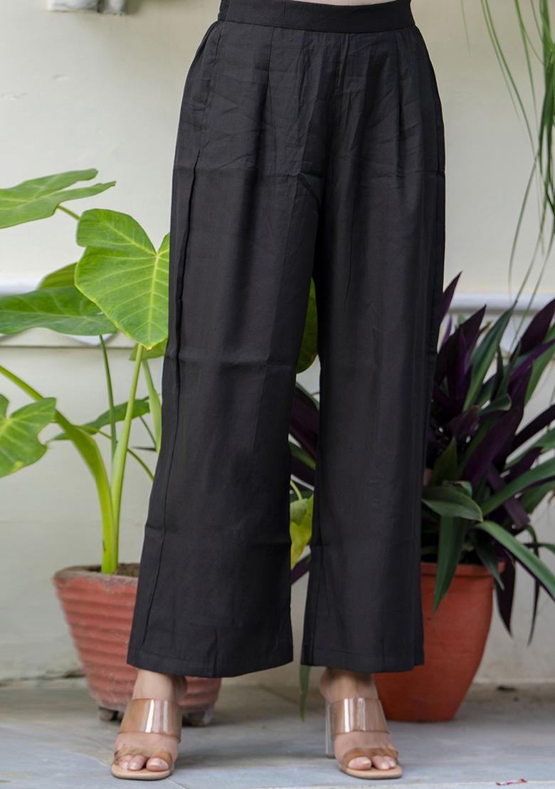 Black Embroidered Silk Blend Kurta Set With Dupatta - Indya