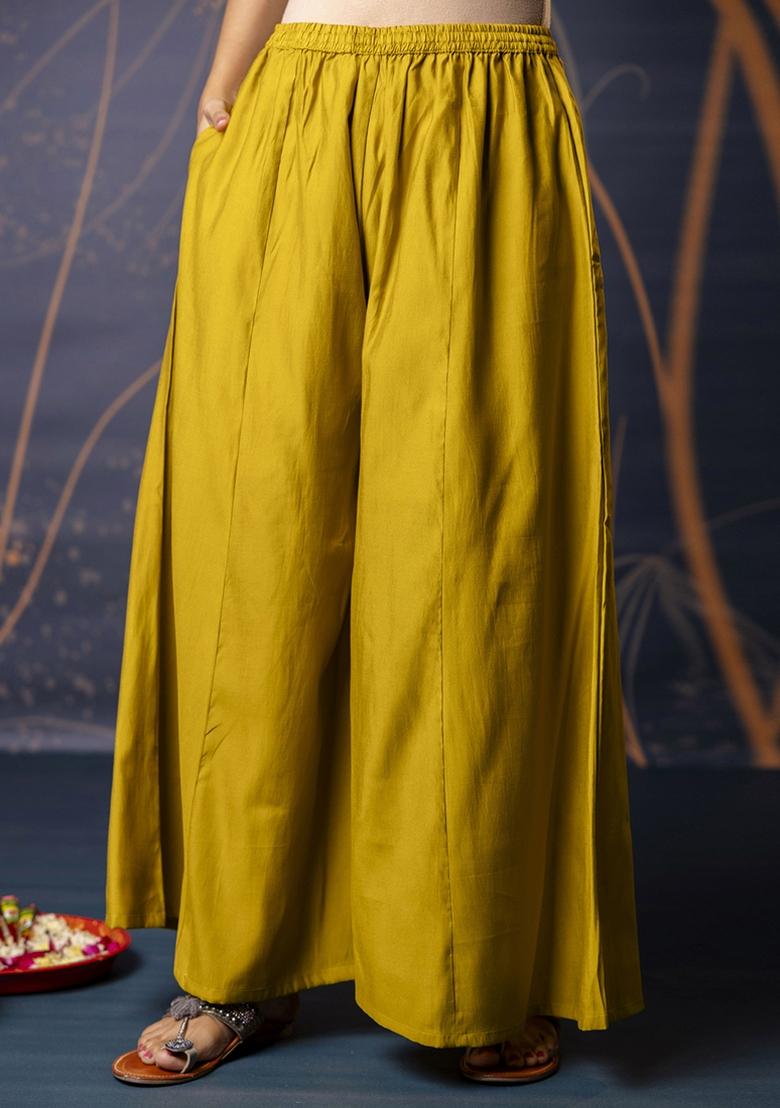 Mustard Embroidered Silk Blend Kurta Set With Dupatta - Indya