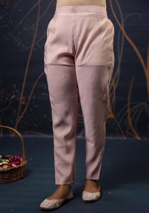 Red Embroidered Simar Silk Kurta Set With Dupatta