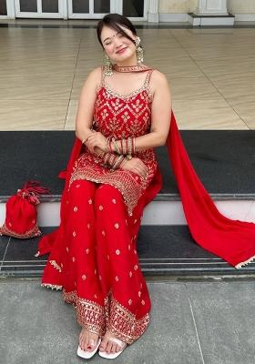 Multicolor Embroidered Faux Georgette Salwar Kameez