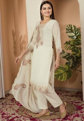 Multicolor Embroidered Georgette Kurta Sets