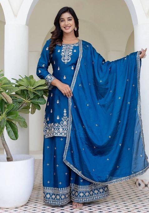 Rama Embroidered Georgette Kurta Set