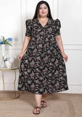 Multi Printed Cotton Blend Dress