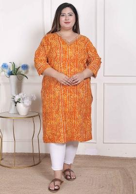 Yellow Mirror Work Rayon Kurta