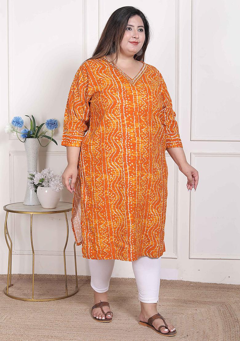 Yellow Mirror Work Rayon Kurta - Indya