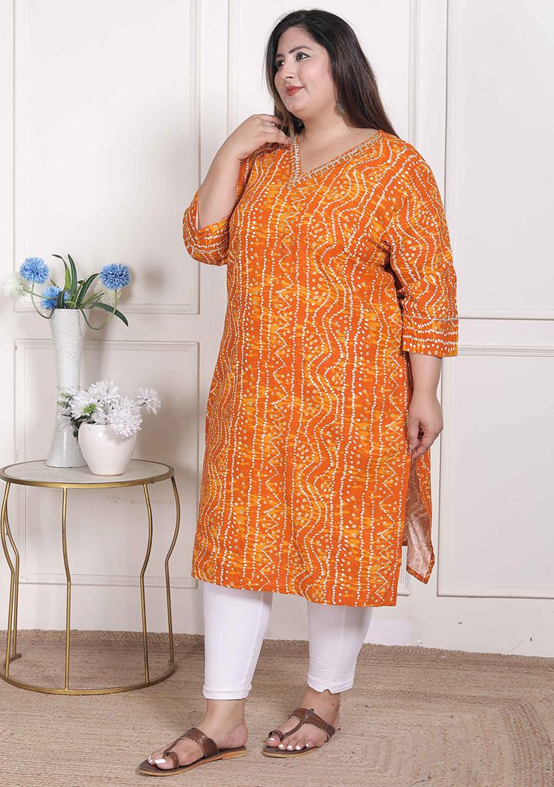 Yellow Mirror Work Rayon Kurta - Indya