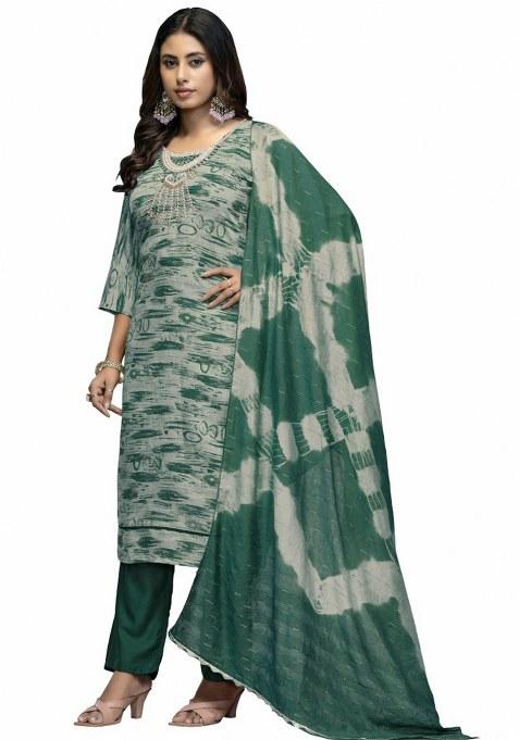 Multicolor Embroidered Cotton Blend Kurta Set