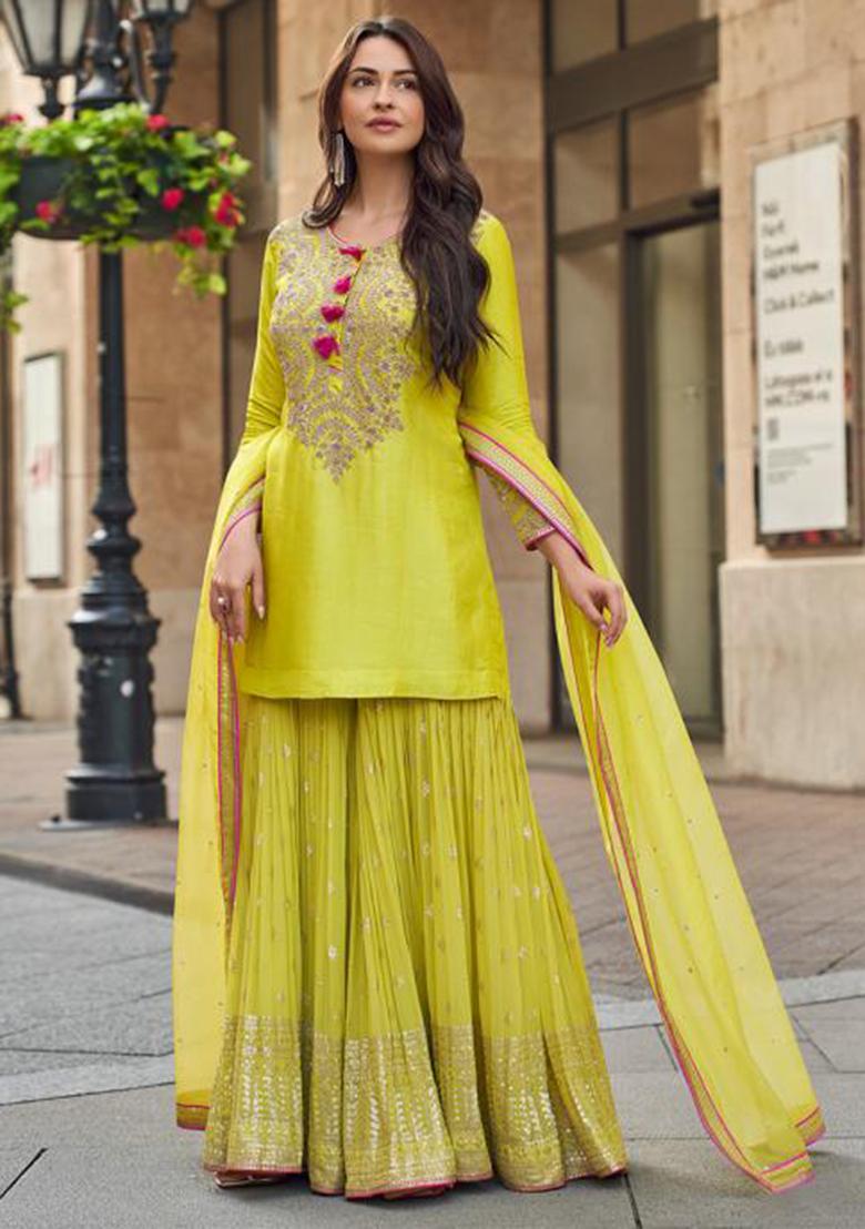 Perrot Embroidered Georgette Kurta Set - Indya