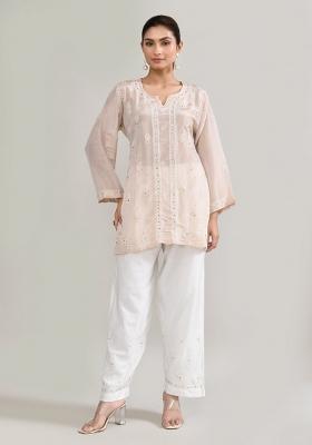 Baby Pink Chikankari Cotton Co Ord Set