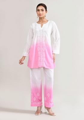 Pink Chikankari Cotton Co Ord Set