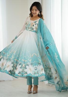 Aquablue Embroidered Silk Kurta Set