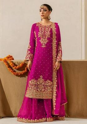 Pink Sequence Georgette Kurta Set