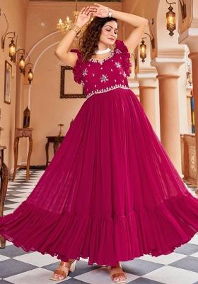 Rani Pink Sequence Georgette Kurta