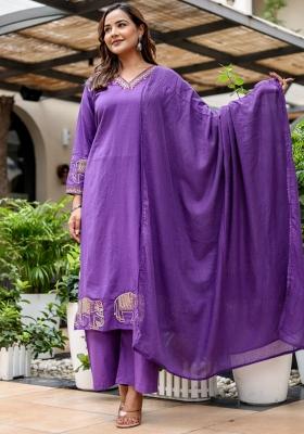 Multicolor Zari Embriodery And Stone Work Cotton Kurta Set