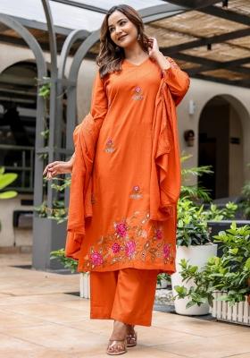 Multicolor Embriodery Cotton Kurta Set