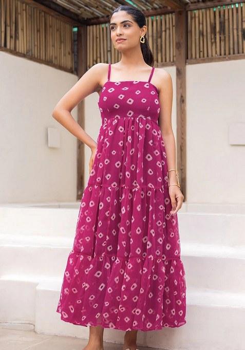 Purple Embroidered Blended Kurta