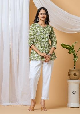 Green Floral Cotton Co Ord Set