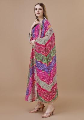 Multi Color Embroidery Faux Georgette Anarkali set