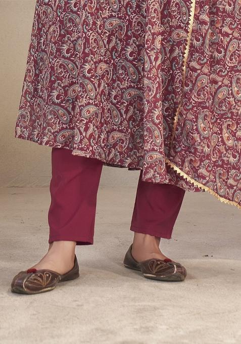 Maroon Embroidery Georgette Anarkali set