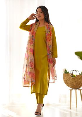 Lilac Solid Viscose Kurta Set