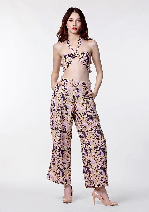 Pink Prirnted Blended Co Ord Set