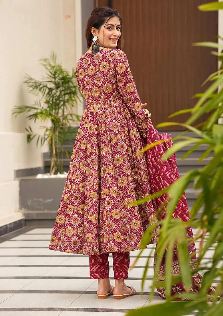 Maharani Digital Printed Maslin Anarkali Dress