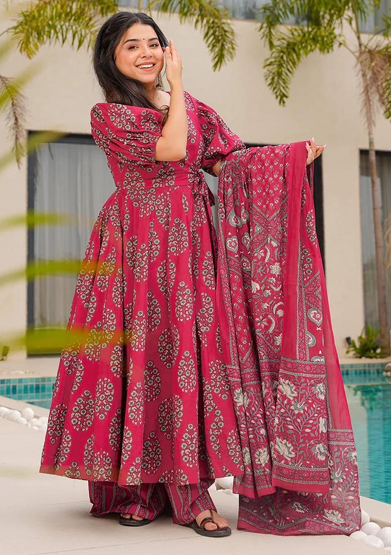 Maharani Digital Printed Cotton Anarkali Dress