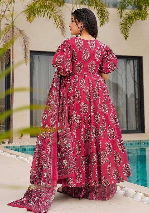 Maharani Digital Printed Cotton Anarkali Dress