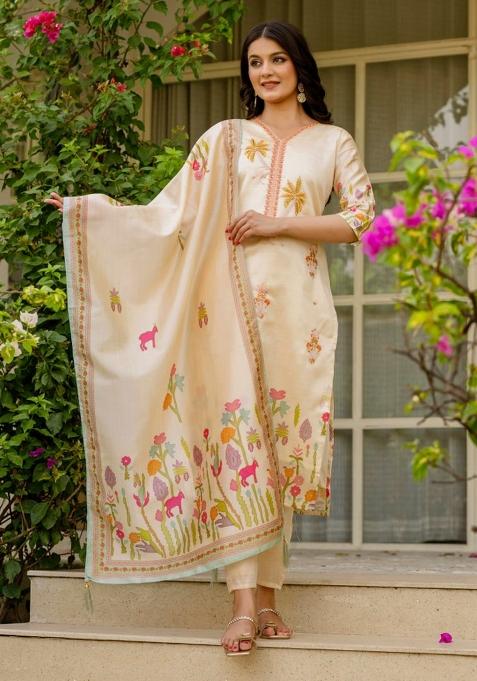 Timberwolf Embroidery Viscose Kurta Set
