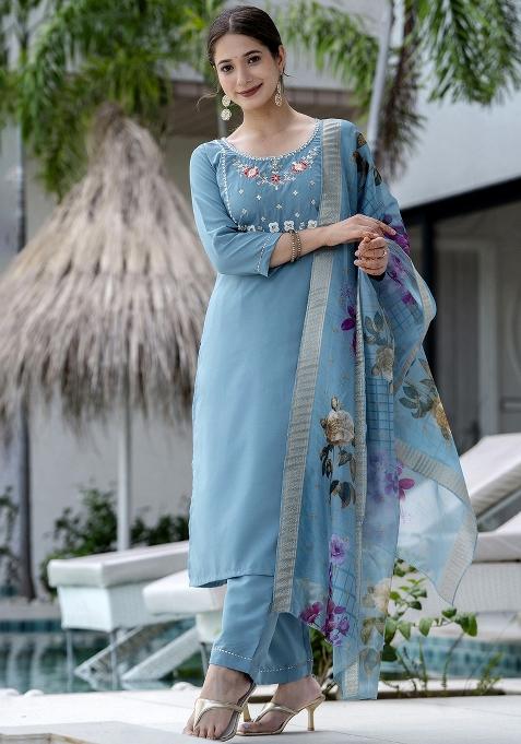 Firoji Embroidery Viscose Kurta Set