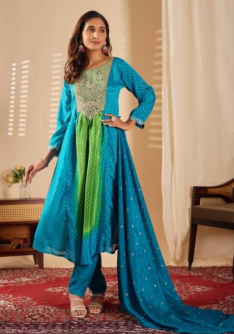 Rama Embroidery Rayon Kurta Set